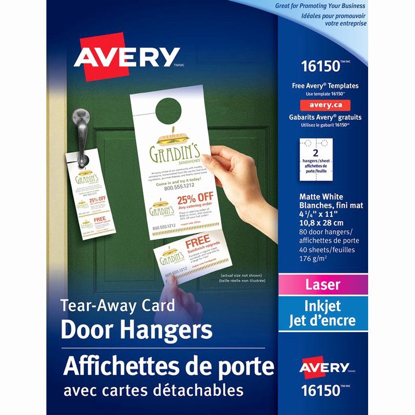 Avery Door Hanger Template Awesome Avery Door Hanger Tick Avery Pk 80 00