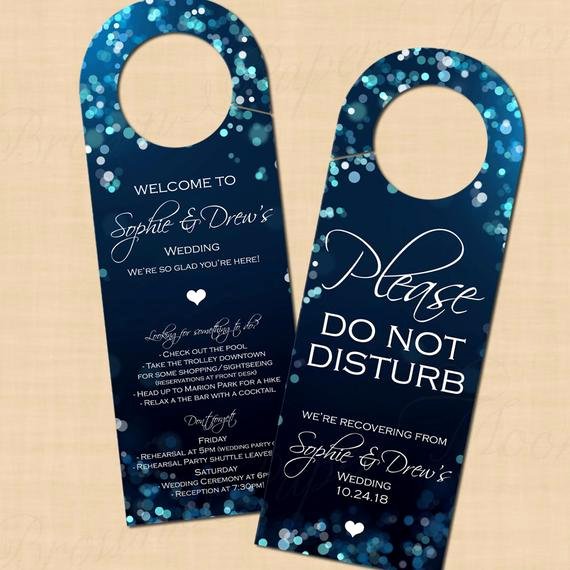 Avery Door Hanger Template Fresh Midnight Blue Night Sky Door Hangers Text Editable Printable