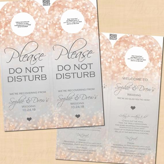 Avery Door Hanger Template Lovely Gray and Blush Shimmer Double Sided Door Hangers