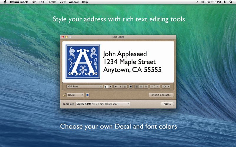 Avery Labels Template 18163 Luxury Return Labels On the Mac App Store