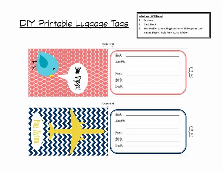 Avery Luggage Tag Template Fresh 53 Avery Luggage Tags Fish Extender Cabin Gift Light