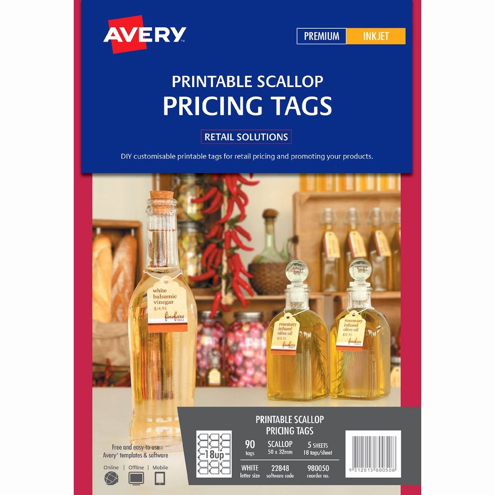 Avery Luggage Tag Template Fresh Avery Printable Scallop Pricing Tags 50 X 32mm 90 Pack