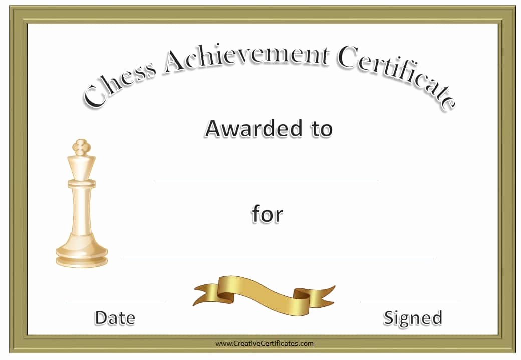 Award Check Template Lovely Free Chess Awards and Certificates