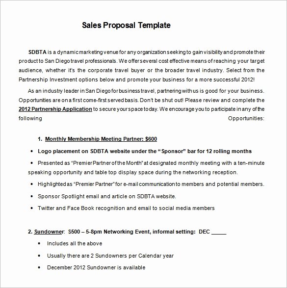 B2b Proposal Template Elegant Sales Proposal Template 19 Free Sample Example format