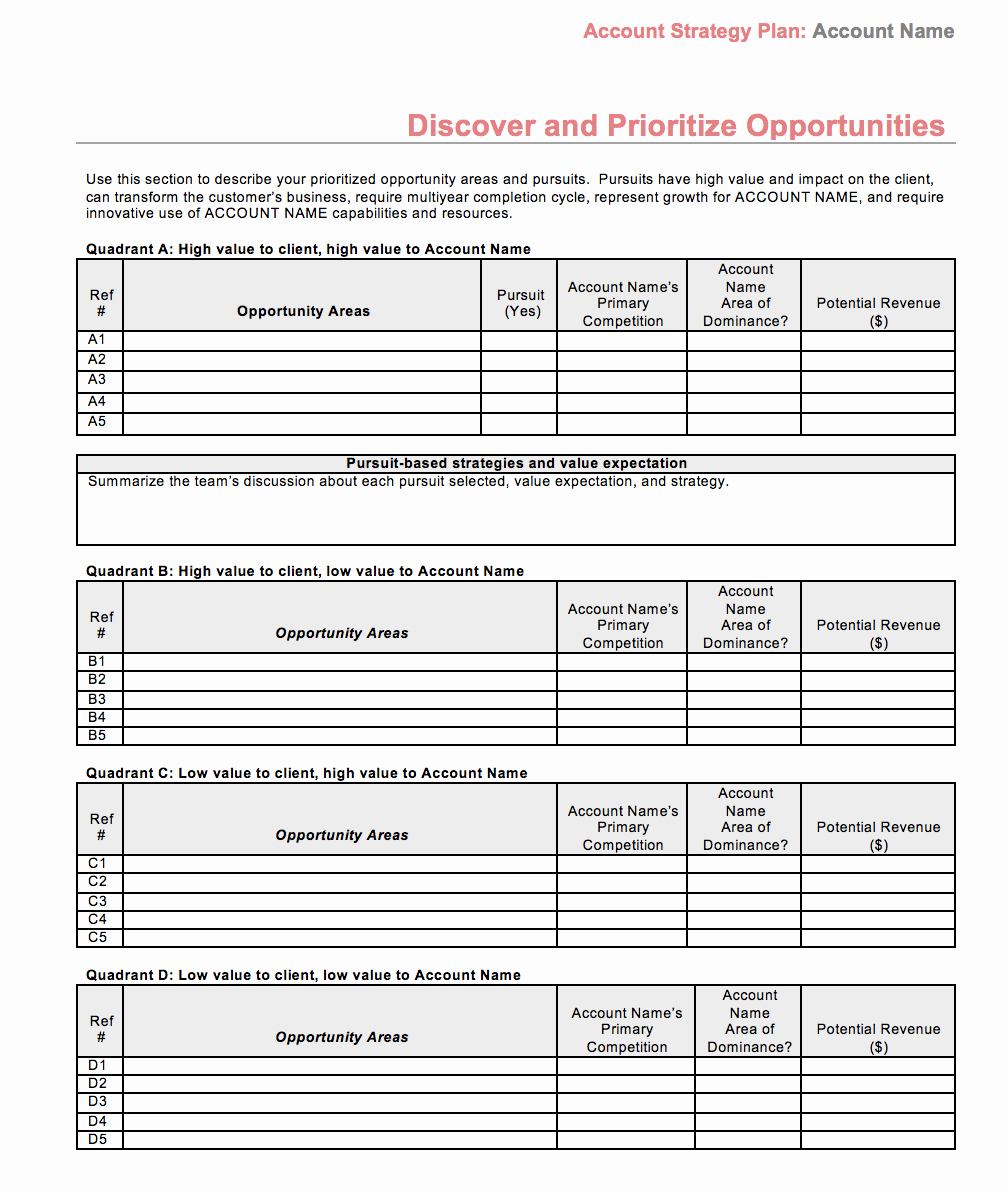 B2b Proposal Template Luxury Strategic Account Plan Template for B2b Sales Released by