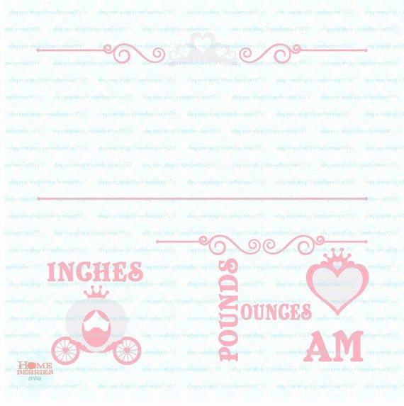 Baby Birth Stats Template Free Awesome Princess Birth Announcement Statistics Template Svg Baby Stats