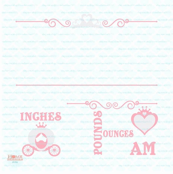 Baby Birth Stats Template Free Awesome Princess Birth Announcement Statistics Template Svg Baby Stats