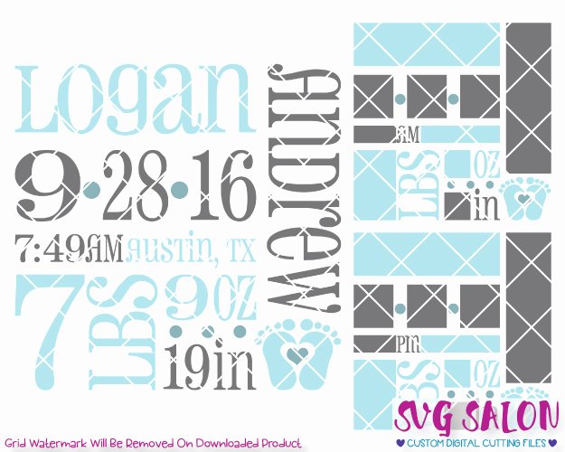 Baby Birth Stats Template Free Fresh Baby Boy Birth Announcement Template Svg Cut File Set