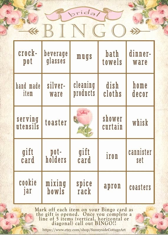 Baby Shower Bingo Generator Awesome 36 Card Bridal Bingo Vintage Shabby Chic Design Diy