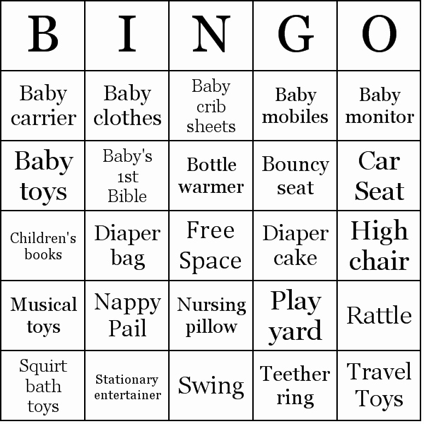 Baby Shower Bingo Generator New Baby Shower Gifts Bingo Cards