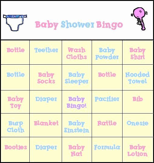 Baby Shower Bingo Generator Unique Baby Shower Bingo Generator Baby Shower Picture Bingo