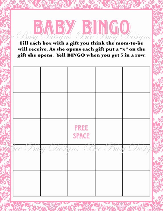 Baby Shower Bingo Generator Unique Printable Pink Damask Baby Shower Bingo Game