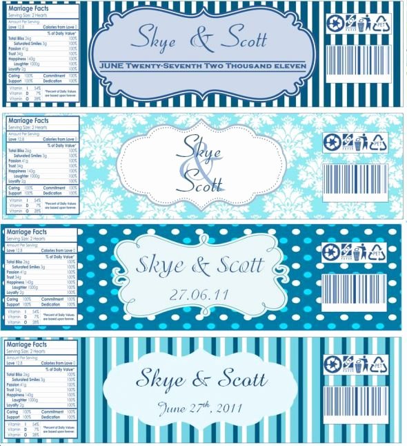 Baby Shower Water Bottle Label Template Free Unique Water Bottle Labels now with Templates Wedding Blue