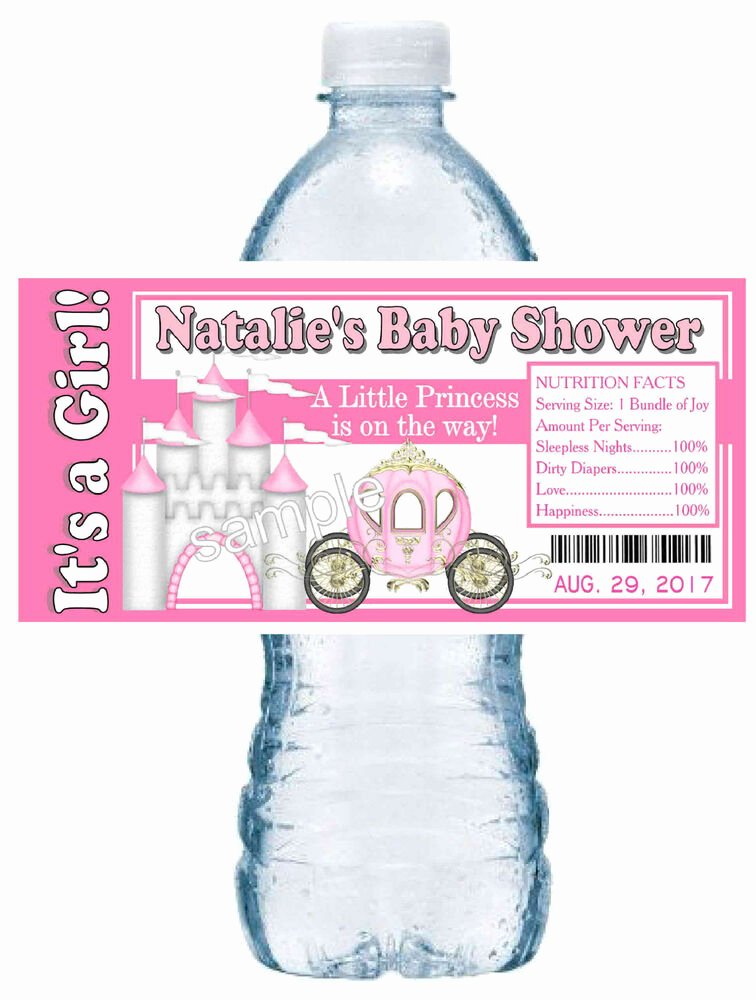 Baby Shower Water Bottle Labels Free Awesome 20 Little Princess Baby Shower Favors Water Bottle Labels