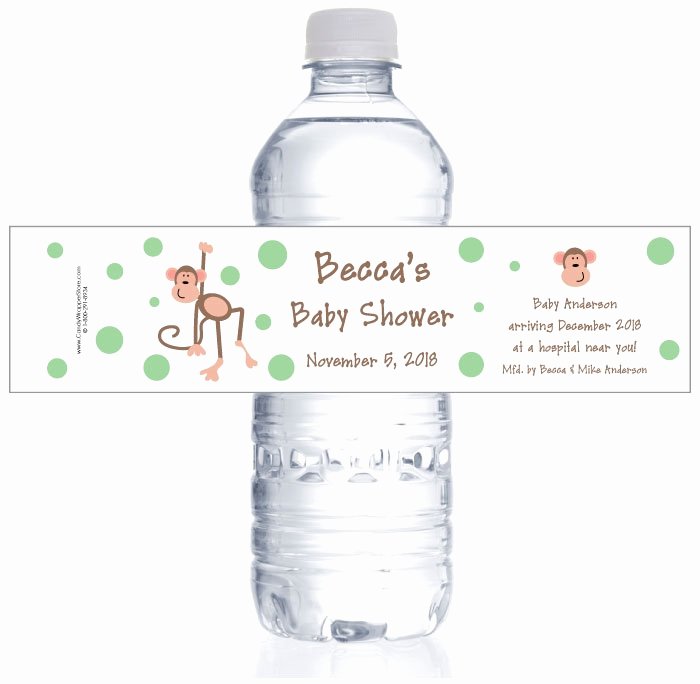 Baby Shower Water Bottle Labels Free Best Of Monkey Baby Shower Water Bottle Labels