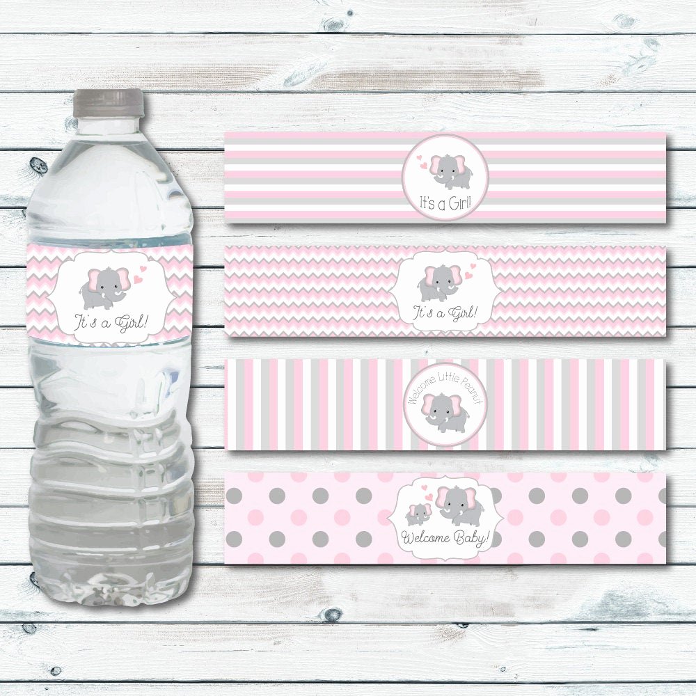 Baby Shower Water Bottle Labels Free Elegant Water Bottle Labels Elephant Baby Shower Printable Water