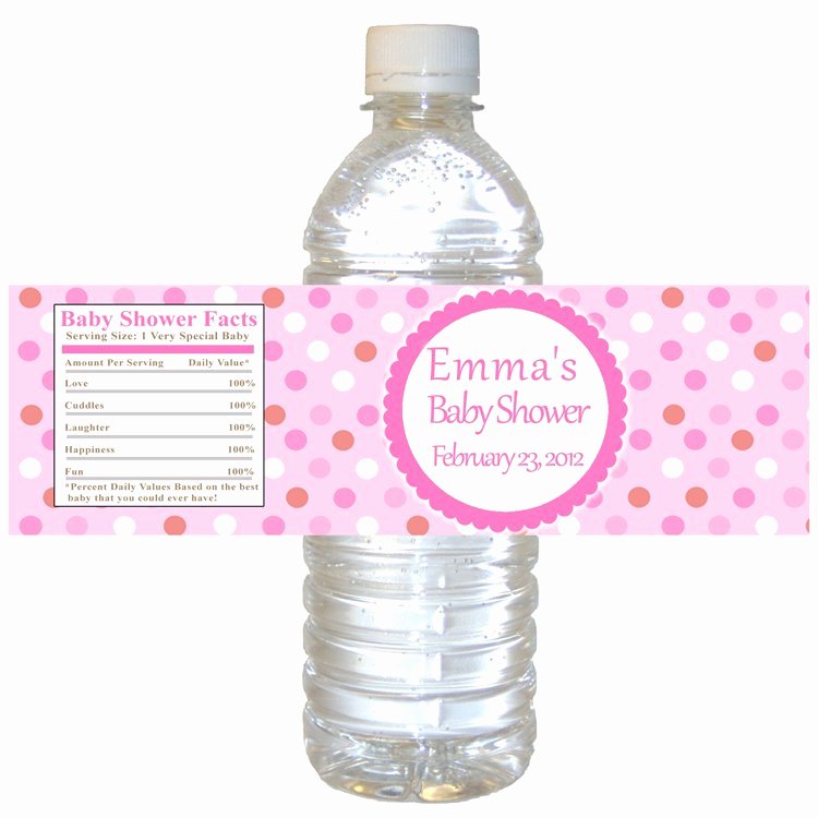 Baby Shower Water Bottle Labels Free Inspirational Printable Pink Polka Dots Water Bottle Labels Wrappers