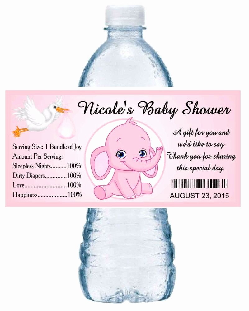 Baby Shower Water Bottle Labels Free Luxury 20 Pink Elephant Baby Shower Water Bottle Labels Party