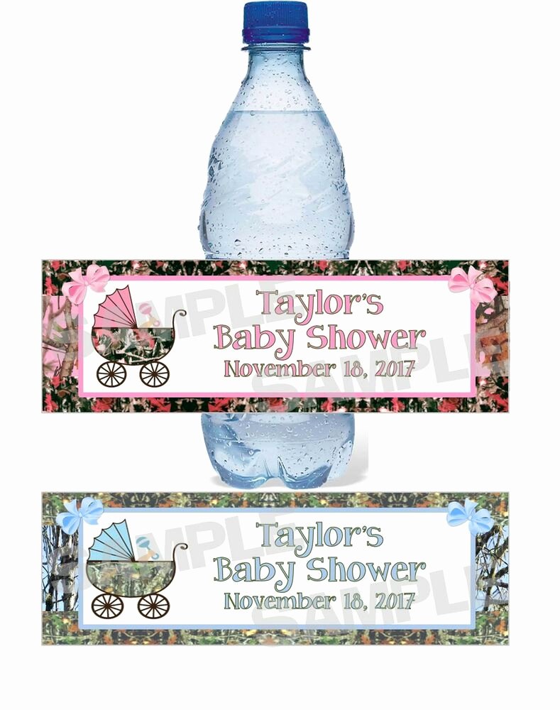 Baby Shower Water Bottle Labels Free Unique Personalized Camouflage Camo Baby Shower Water Bottle