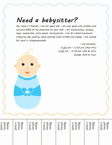 Babysitter Flyer Template Microsoft Word Best Of 10 Cute Brochure Templates Free Cute Daycare