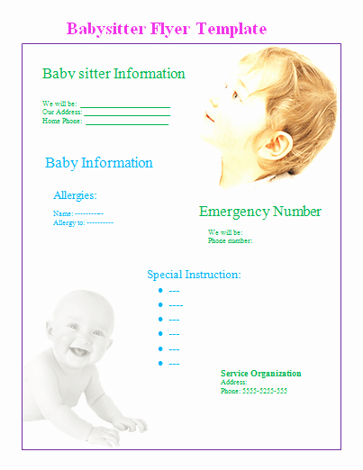 Babysitter Flyer Template Microsoft Word Best Of Babysitter Flyer Template