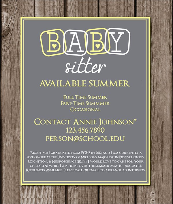 Babysitter Flyer Template Microsoft Word Inspirational 11 Babysitting Flyers