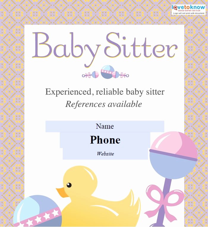 Babysitter Flyer Template Microsoft Word Lovely Babysitting Flyers Template