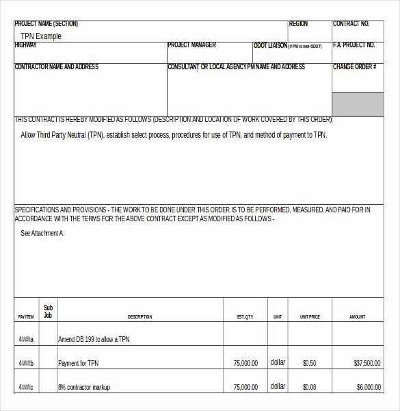 Back Charge Construction Beautiful 24 Change order Templates Pdf Doc