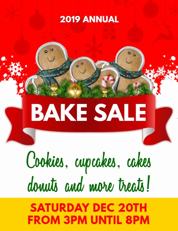 Bake Sale Flyer Ideas Elegant Printable Christmas Bake Sale Ad Flyer Template