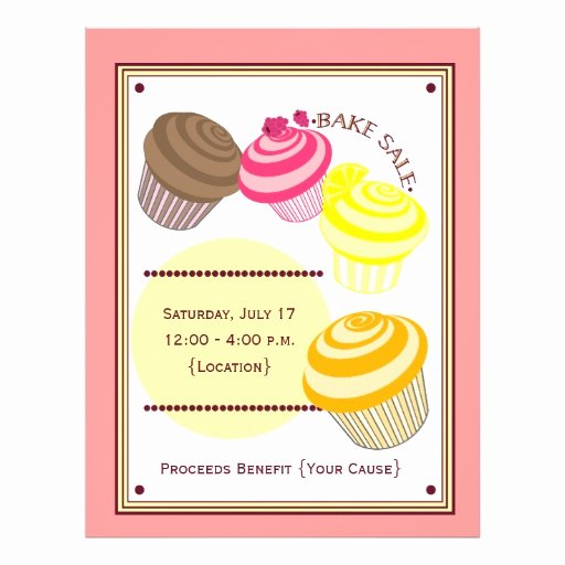 Bake Sale Flyer Ideas Luxury Bake Sale Flyer Cupcakes