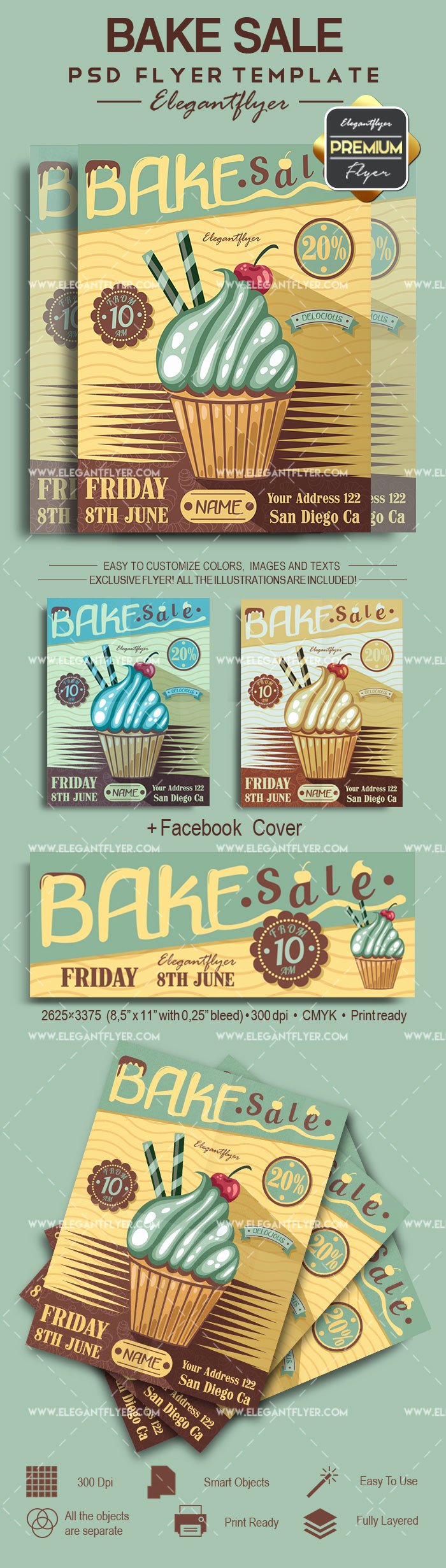 Bake Sale Flyer Template Free Beautiful Bake Sale Psd Poster – by Elegantflyer