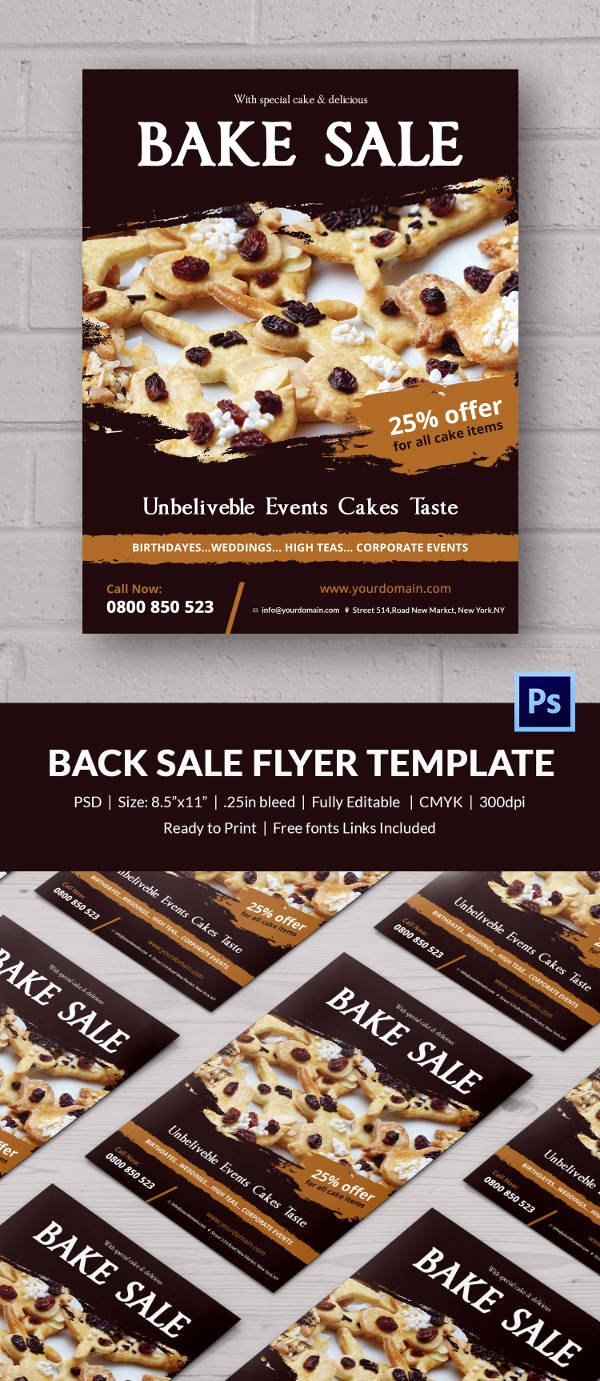 Bake Sale Flyer Template Free Fresh Bake Sale Flyer Template 24 Free Psd Indesign Ai