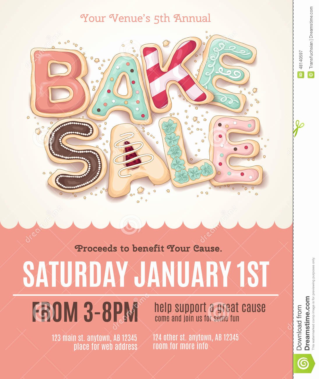 Bake Sale Flyer Template Free Lovely Fun Cookie Bake Sale Flyer Template Stock Vector