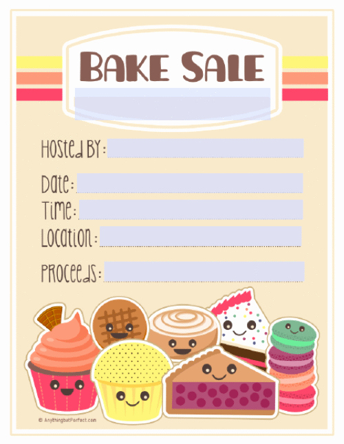 Bake Sale Flyer Template Free Luxury Bake Sale Printable Labels Set