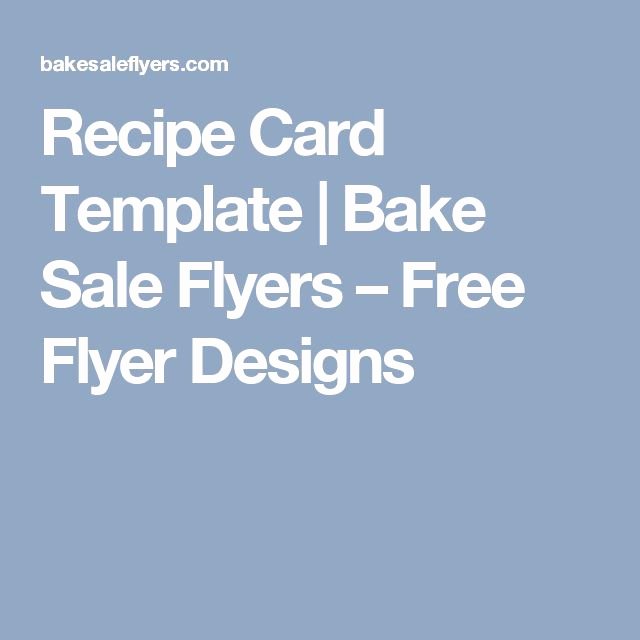 Bake Sale Flyer Templates Free Inspirational Recipe Card Template