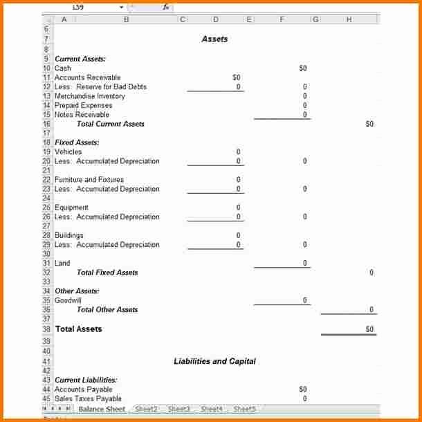 Balance Sheet Reconciliation Template Beautiful Basic Balance Sheet Template