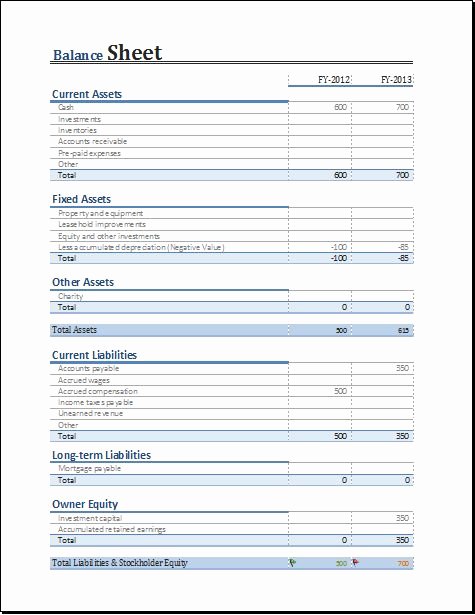 Balance Sheet Reconciliation Template Beautiful Yearly Parison Balance Sheet Download at