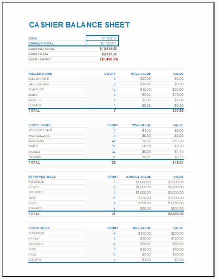 Balance Sheet Reconciliation Template Fresh Cash Drawer Balance Sheet Drawer Ideas for Your Home