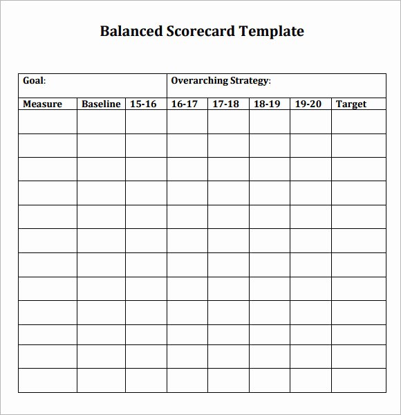 Balanced Scorecard Template Word New 28 Of Balanced Scoreboard Blank Template Word