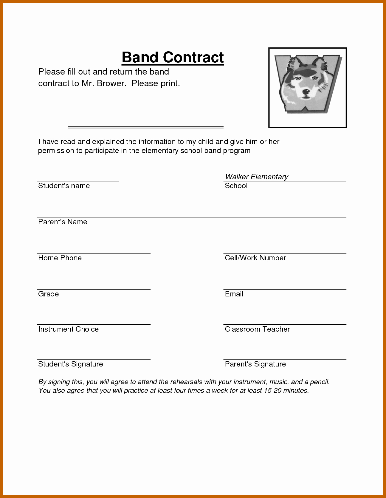 Band Contract Template Fresh 8 9 Band Contract Template