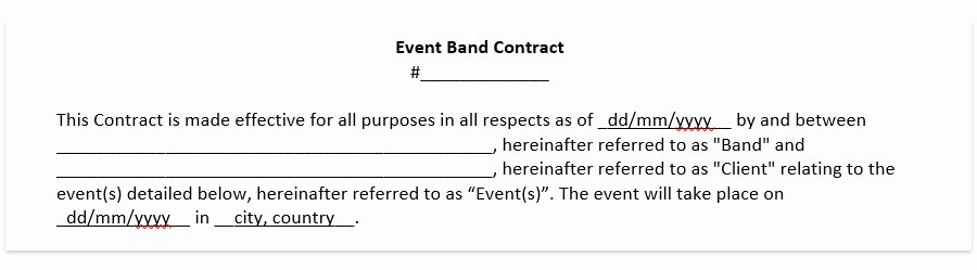 Band Contract Template Lovely Wedding Band Contract Template Wedding Dj Contract