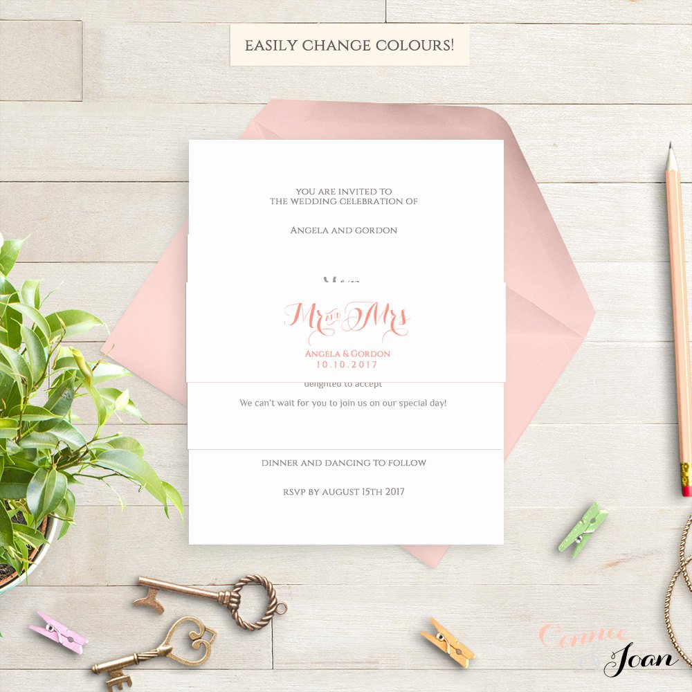 Band Input List Template Unique Invitation Belly Band Printable Template Wedding Belly Band