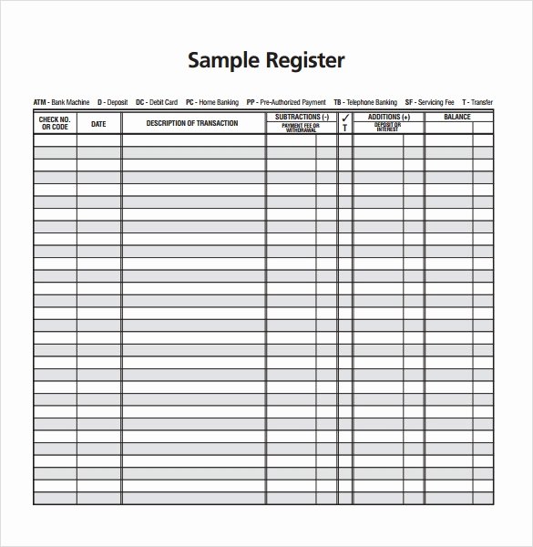 Bank Ledger Template Awesome Check Register Template