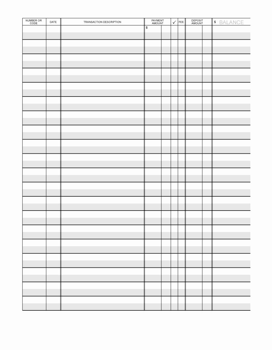 Bank Ledger Template Beautiful 37 Checkbook Register Templates [ Free Printable]