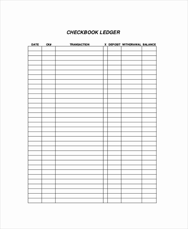 Bank Ledger Template Fresh 9 Printable Check Register Samples