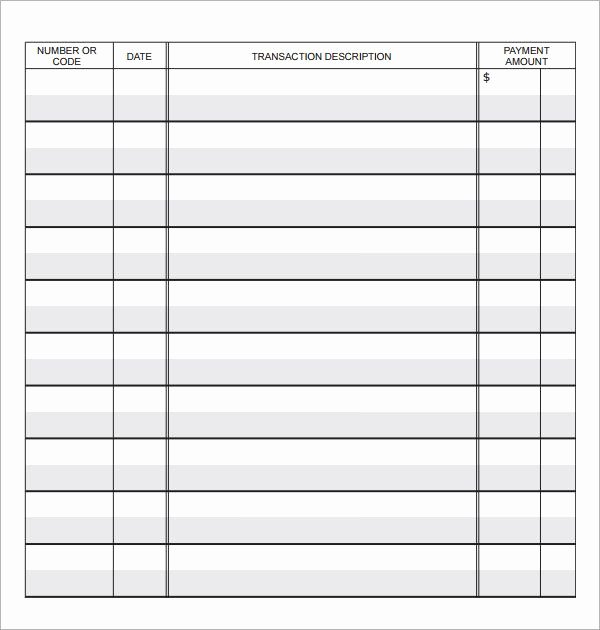 Bank Ledger Template Inspirational Free Printable Check Registers Template