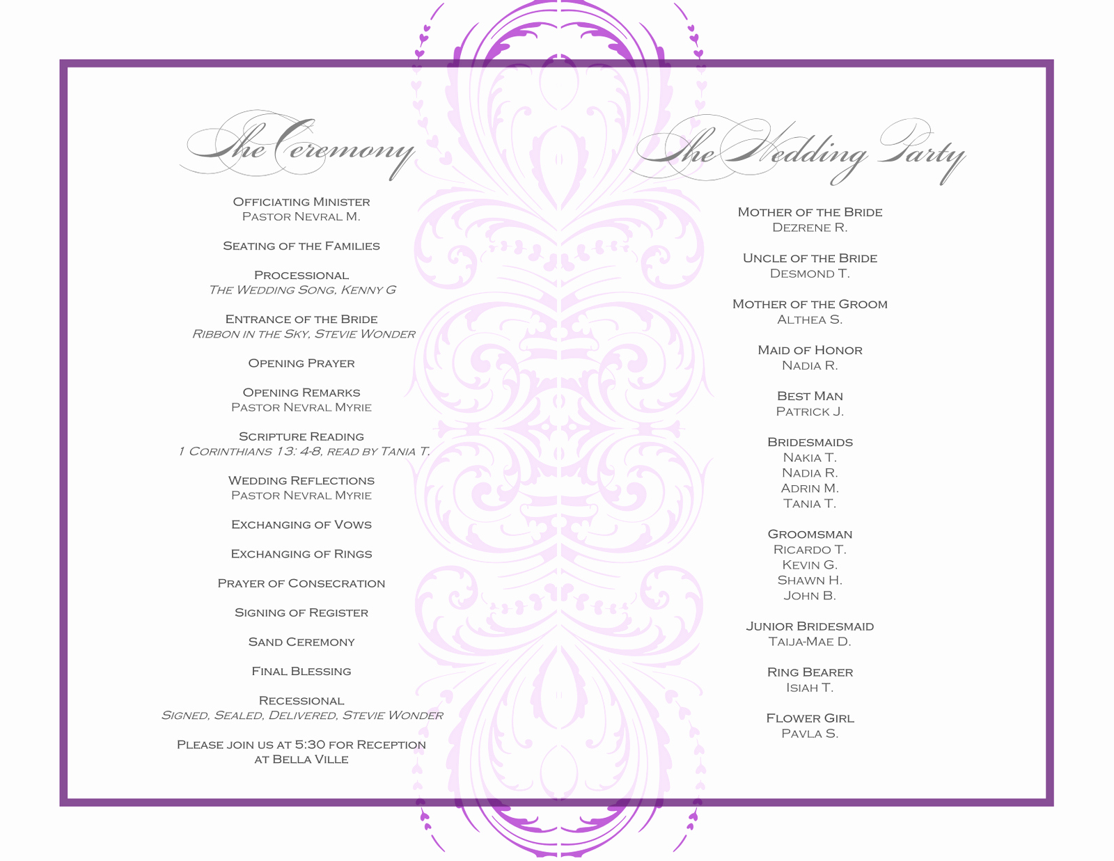 Banquet Program Template Beautiful event Program Template