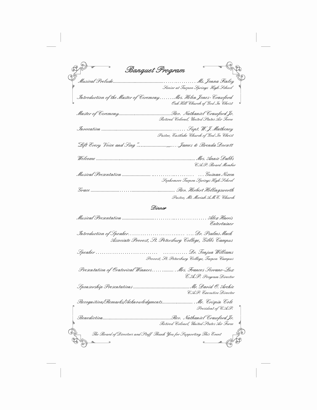 Banquet Program Template Elegant Best S Of Pastor Retirement Program Retirement