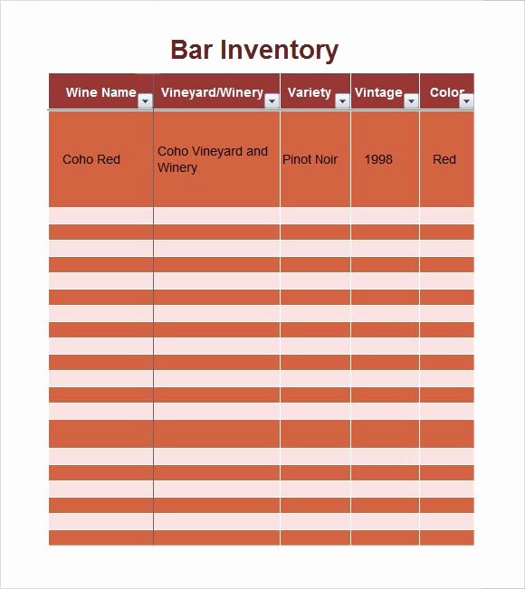 Bar Inventory Template Awesome Bar Inventory Spreadsheet Excel