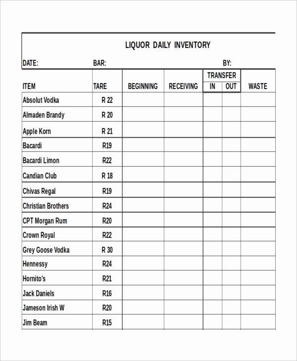 Bar Inventory Template Best Of 17 Inventory Templates Free Sample Example format